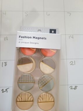 Caliber Fashion Magnets - Coral, Cream, Gray & Gold Set